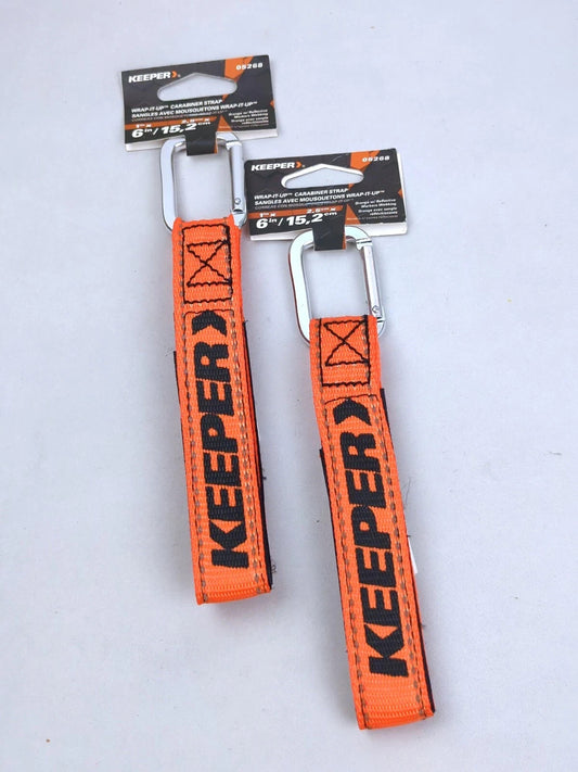 Solid Spare 2 ~ Keeper Wrap-It-Up ORANGE BUNDLING STRAP UV Resist Waterproof Carabiner 05268