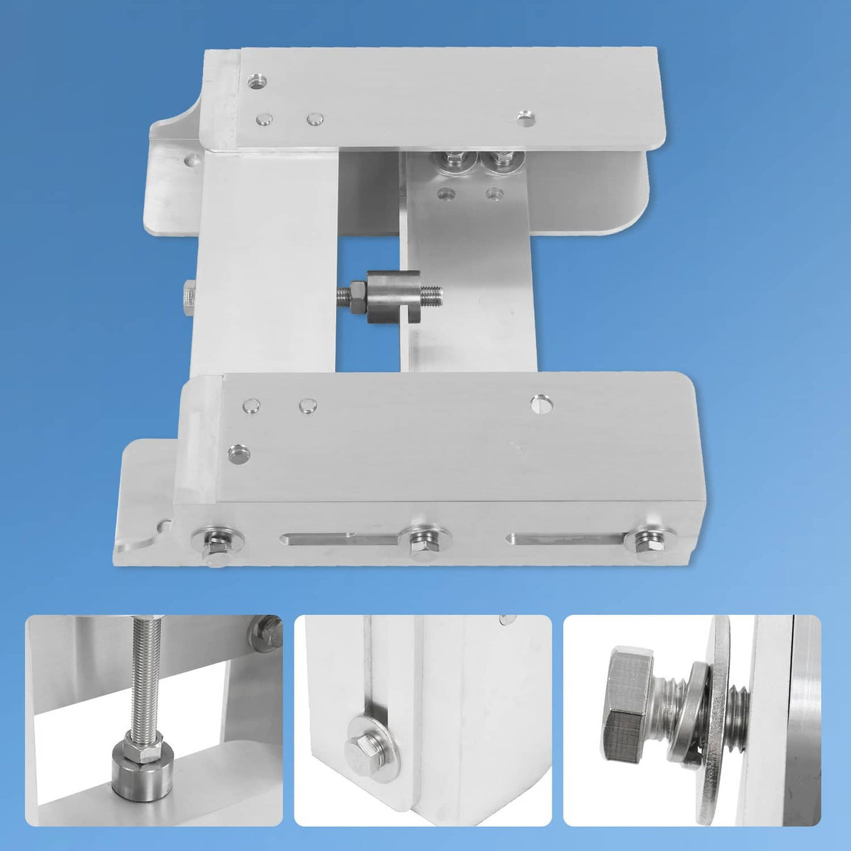 Solidspare Adjustable 4'' Set Back Jack Plate Manual Power Lift Transom Outboard Boat Motor