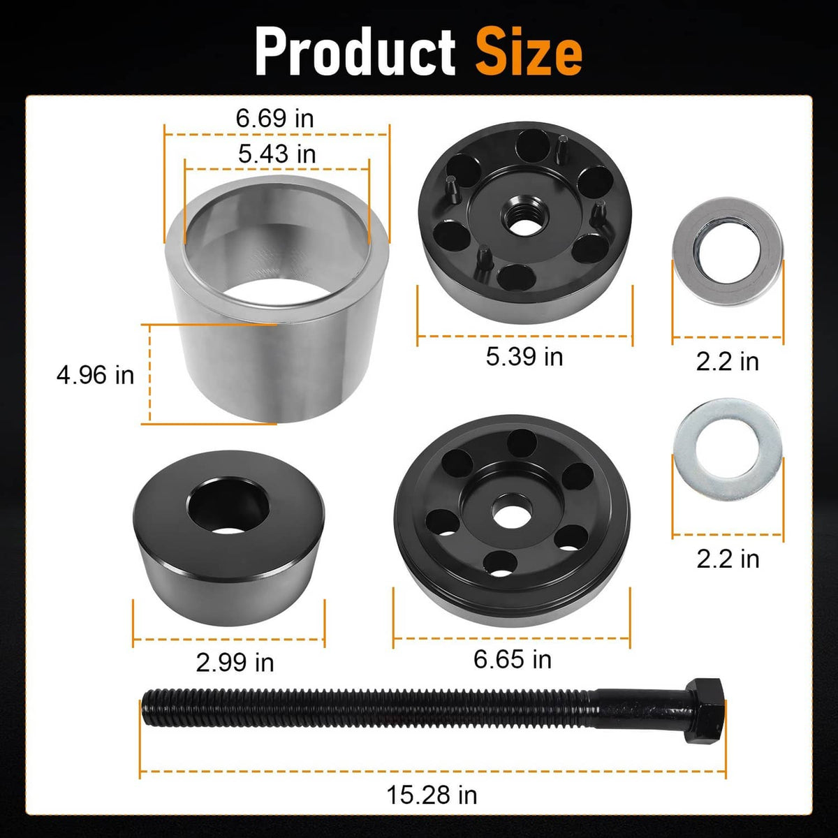 Solidspare New Bushing Installation Tool For Hendrickson Vantraax Narrow Bushing TRB5914-T
