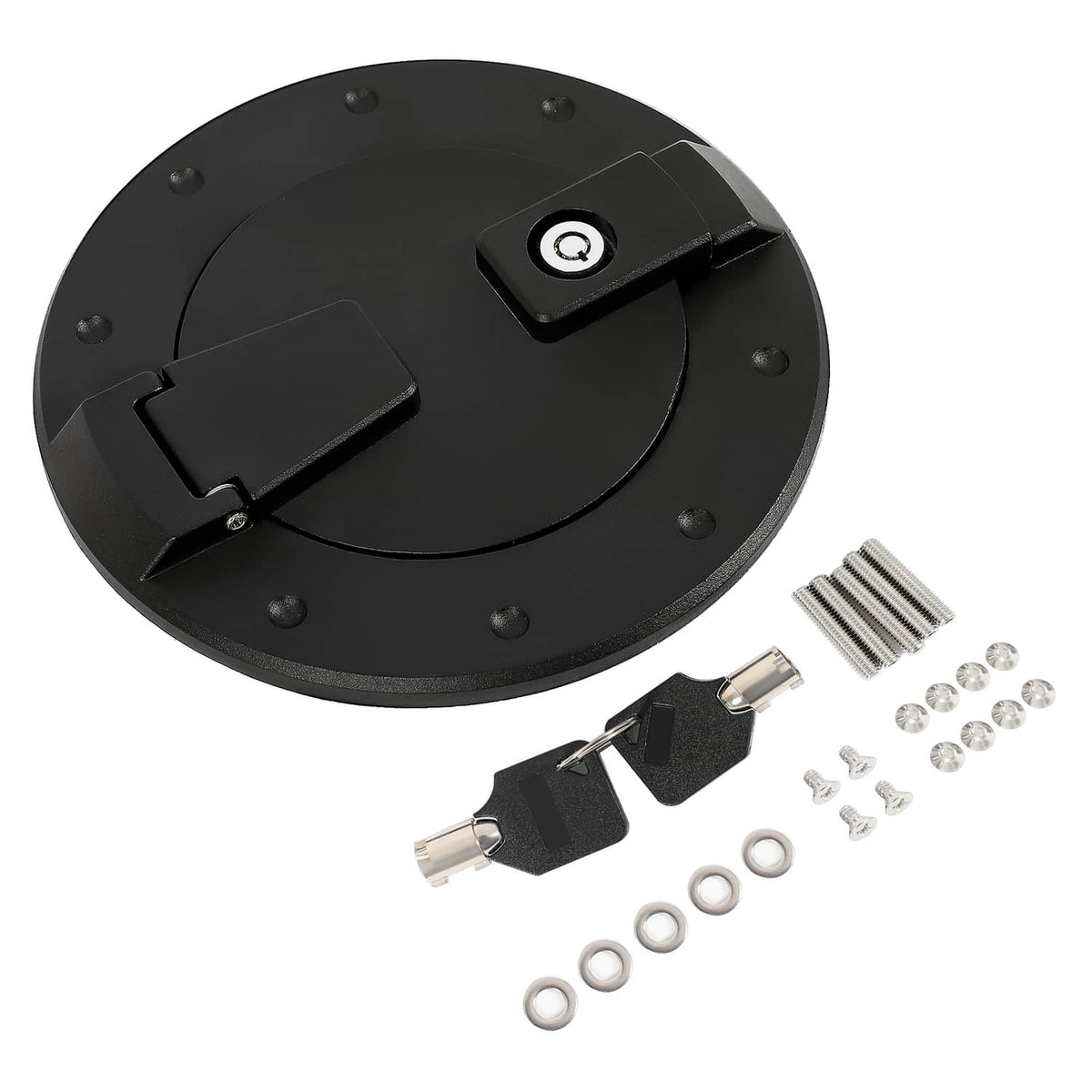 Solid Spare For Hummer H2 2003-2009 Locking Fuel Door Gas Tank Cap Cover ALUMINUM Black New