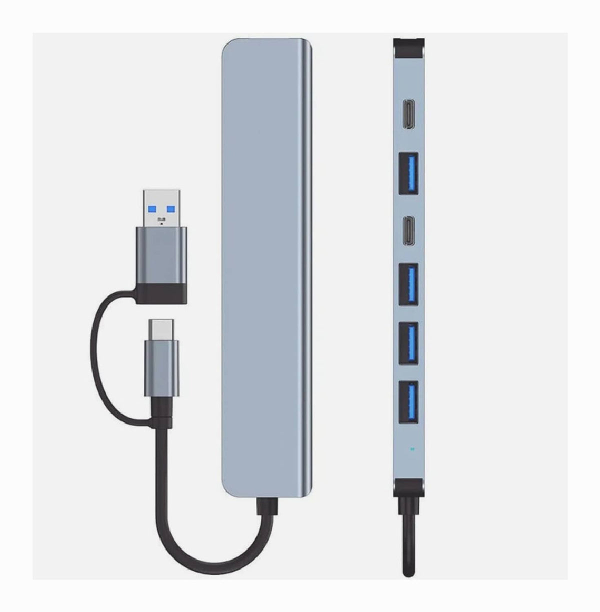 Solid Spare Adapter USB C HUB Type 7/8Port 5G Speed Multi USB Splitter For PC Laptop Macbook