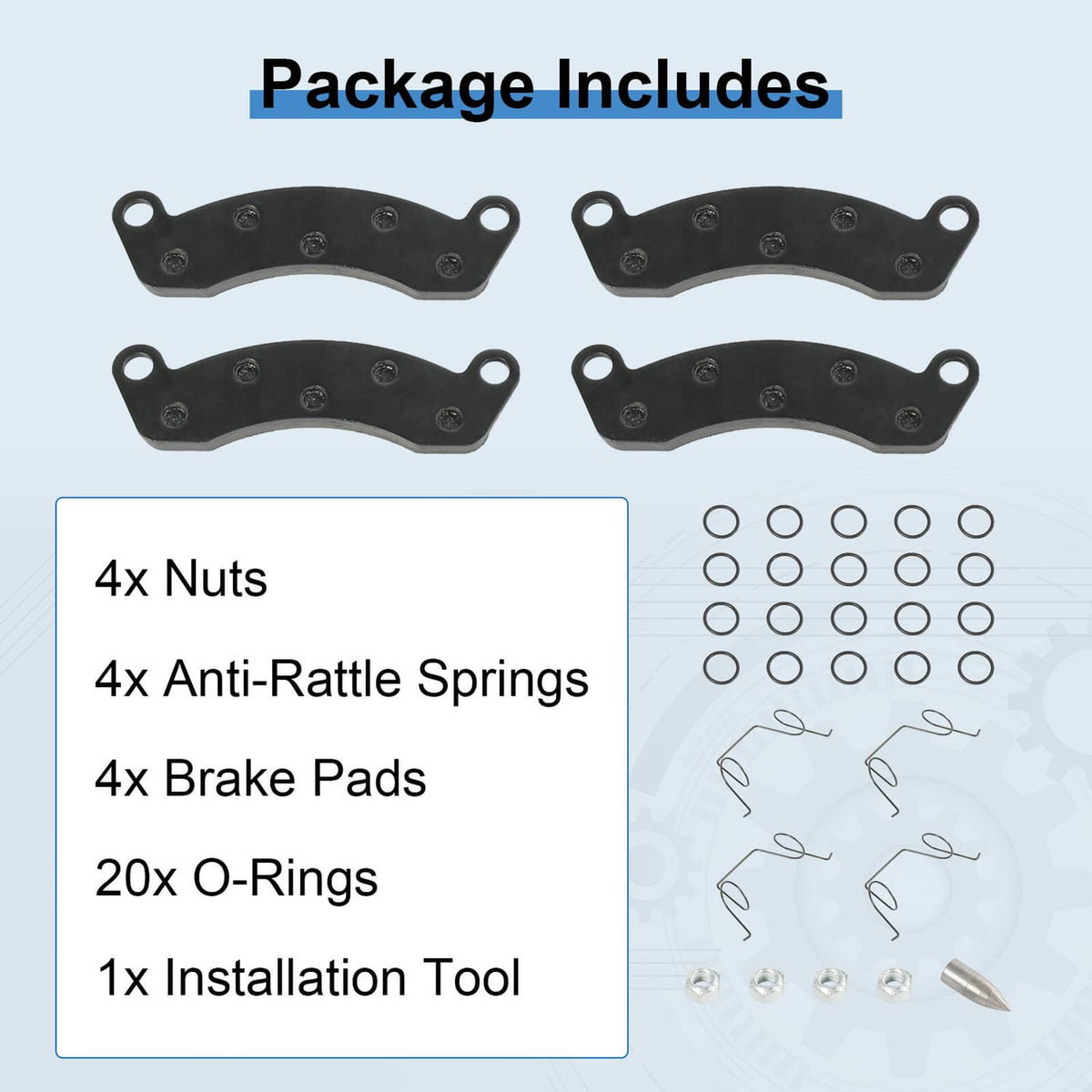 Solidspare 4Pcs 10k 12k Trailer Axle Disc Brake Pad Kit for Dexter K71-180-00 Pad Set