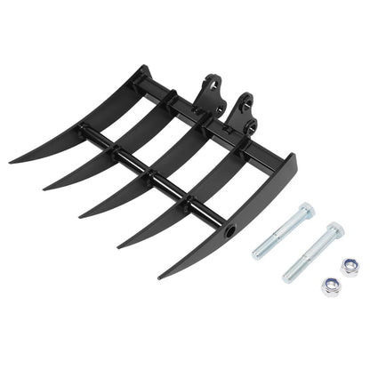 Solidspare Mini Excavator Attachment Rake 5 Tools For Mini Excavator  Heavy Duty Thick