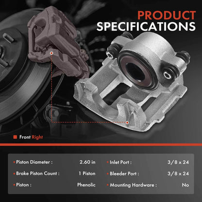 Solidspare Brake Caliper Front Left for Jeep Grand Cherokee Comanche Wrangler TJ Wagoneer