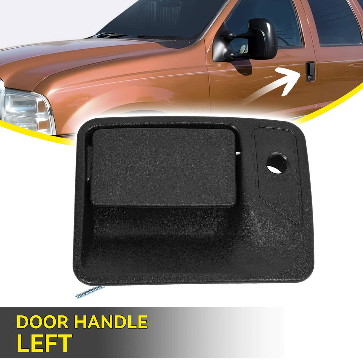 Solid Spare Door Handle Exterior Outer Front Left LH For Ford F-250 F-350 Super Duty 1998-16