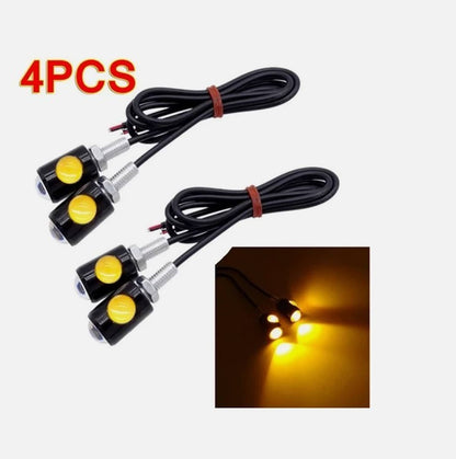 Solid Spare 4X Universal Motorcycle Mini LED Turn Signals Indicator Amber Blinker Light Lamp