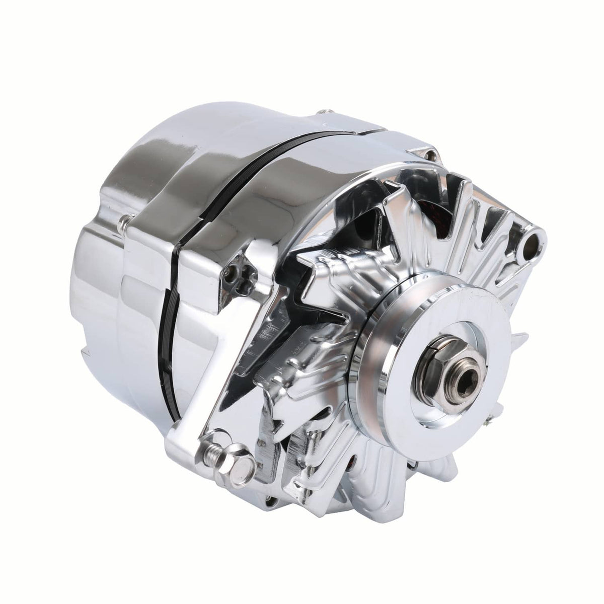 Solidspare Chrome Alternator For SBC BBC Chevy GM 1 Wire Street Rod-High Output ADR0335-C