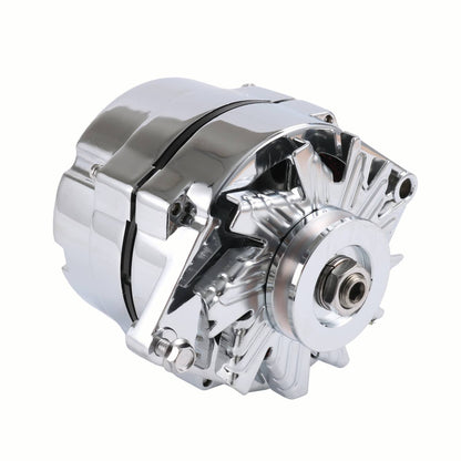 Solidspare Chrome Alternator For SBC BBC Chevy GM 1 Wire Street Rod-High Output ADR0335-C