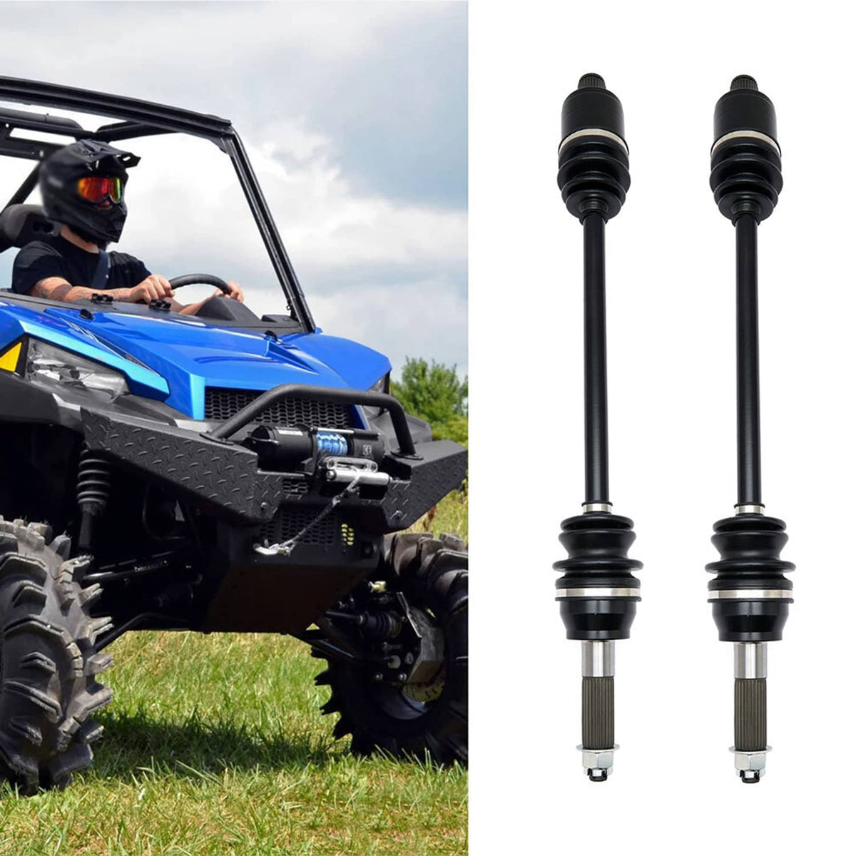 Solidspare 2 Pack For Polaris Ranger Crew XP 1000 2017-19 Rear CV Axle Drive Shaft 1333756