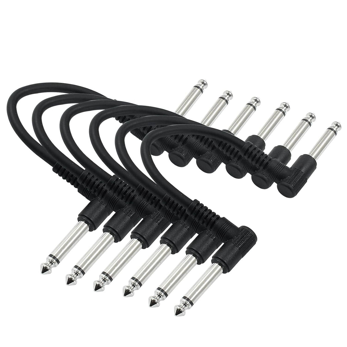 Solid Spare 6PCS Patch Cables for Electric Guitar OFC Pedal Board Wire Cords 1/4 Right Angle