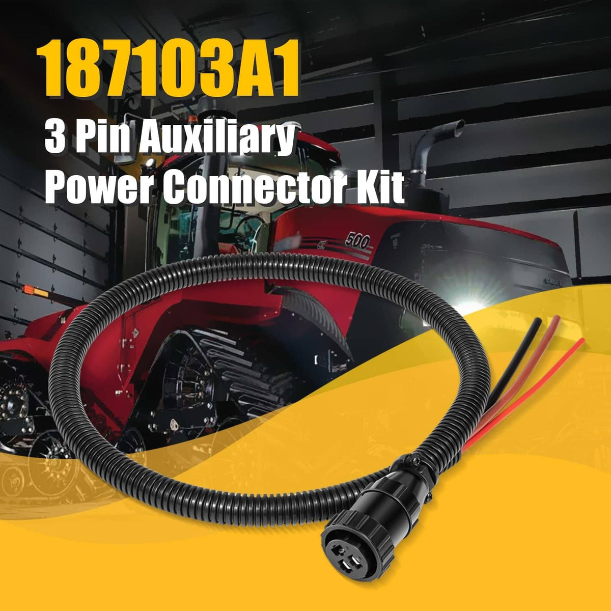 Solidspare 2Pcs 3 Pin Auxiliary Power Connector Kit 187103A1 Replace 86511459 RE37651 AP459