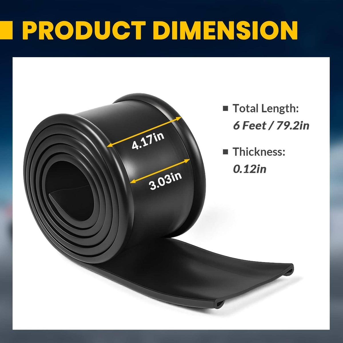 Solidspare 4-Inch Fuel Tank Strap Isolator, Gas Tank Strap Cushion 6ft. for Semi-trailer