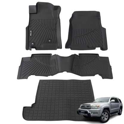 Solidspare 4Pcs Floor Mats & Cargo Liner For Toyota 4Runner 5 Seats 2003-2009 All Weather