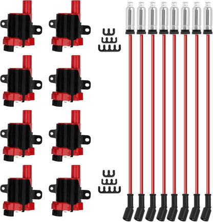 Solidspare Round Ignition Coil Spark Plug Set For Chevy Silverado GMC LS1 LS3 4.8/5.3/6.0L