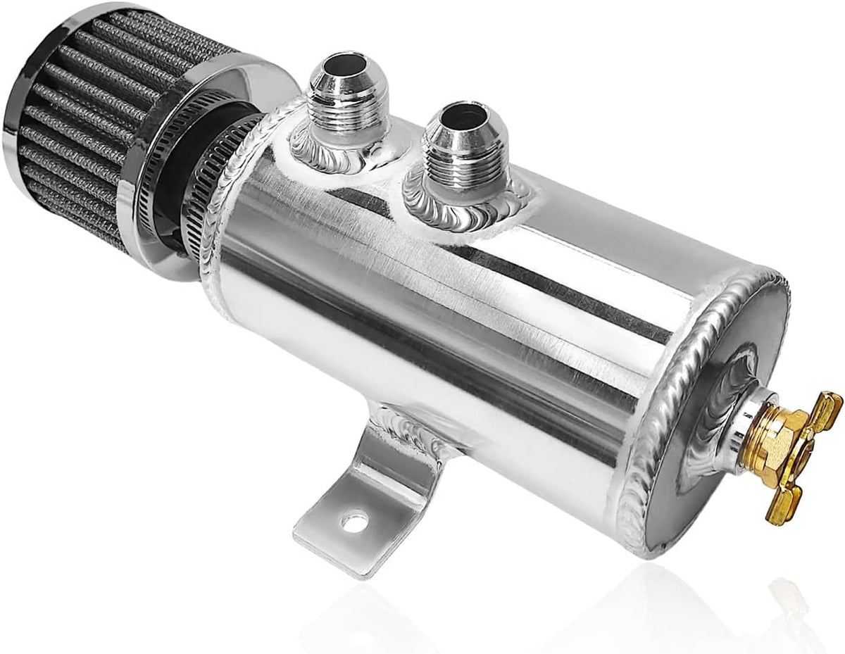 Solidspare 750ml 10AN Oil Catch Can Reservoir Tank & Breather Filter Baffled Kit Aluminum