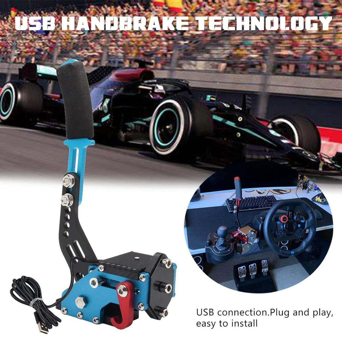 Solidspare 64 Bit USB PC Handbrake SIM for Racing Games G25/27/29 T500 T300 G923 G920 New
