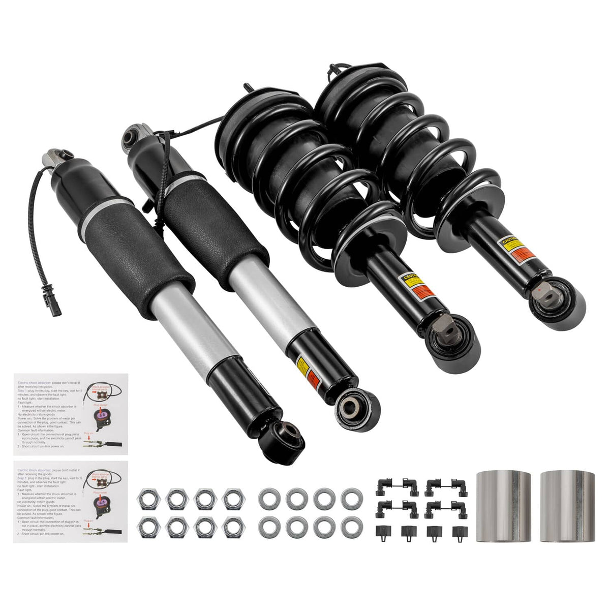 Solidspare 4Pcs Front Rear Shock Struts Assys For 2015-2020 GMC Sierra Cadillac Escalade