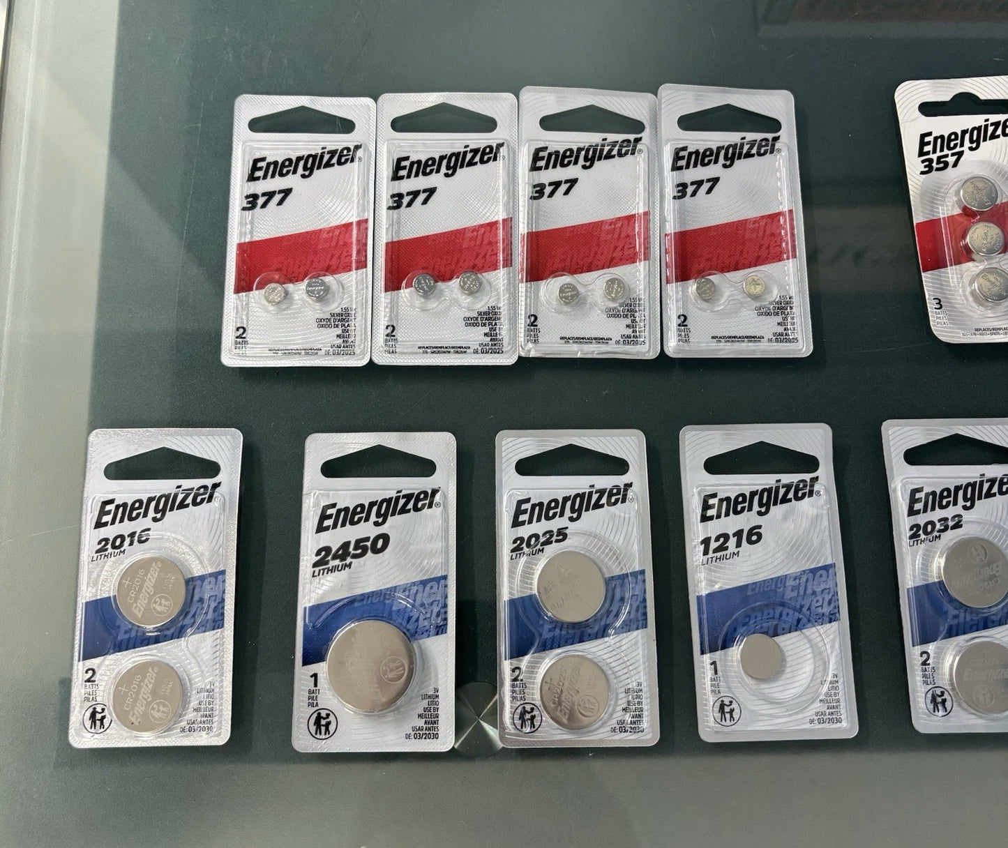 Energizer Battery Lot - 377, 357, N, 1632, A23, 2032, 1216, 2025, 2450, 2016