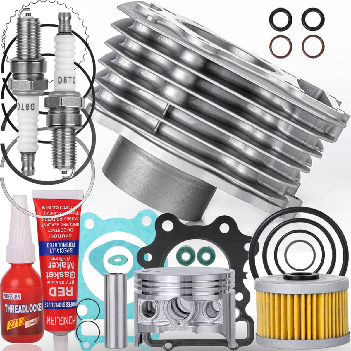 Solidspare Engine Cylinder Piston Rebuild Kit for 1988-00 Honda TRX 300 Fourtrax FW 4x4 2x4