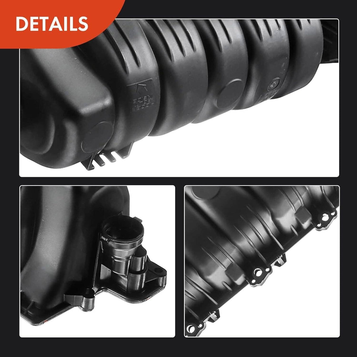 Solidspare Black Upper Intake Manifold + Gasket for 1995-2005 Chevy Buick Olds 3800 3.8L V6
