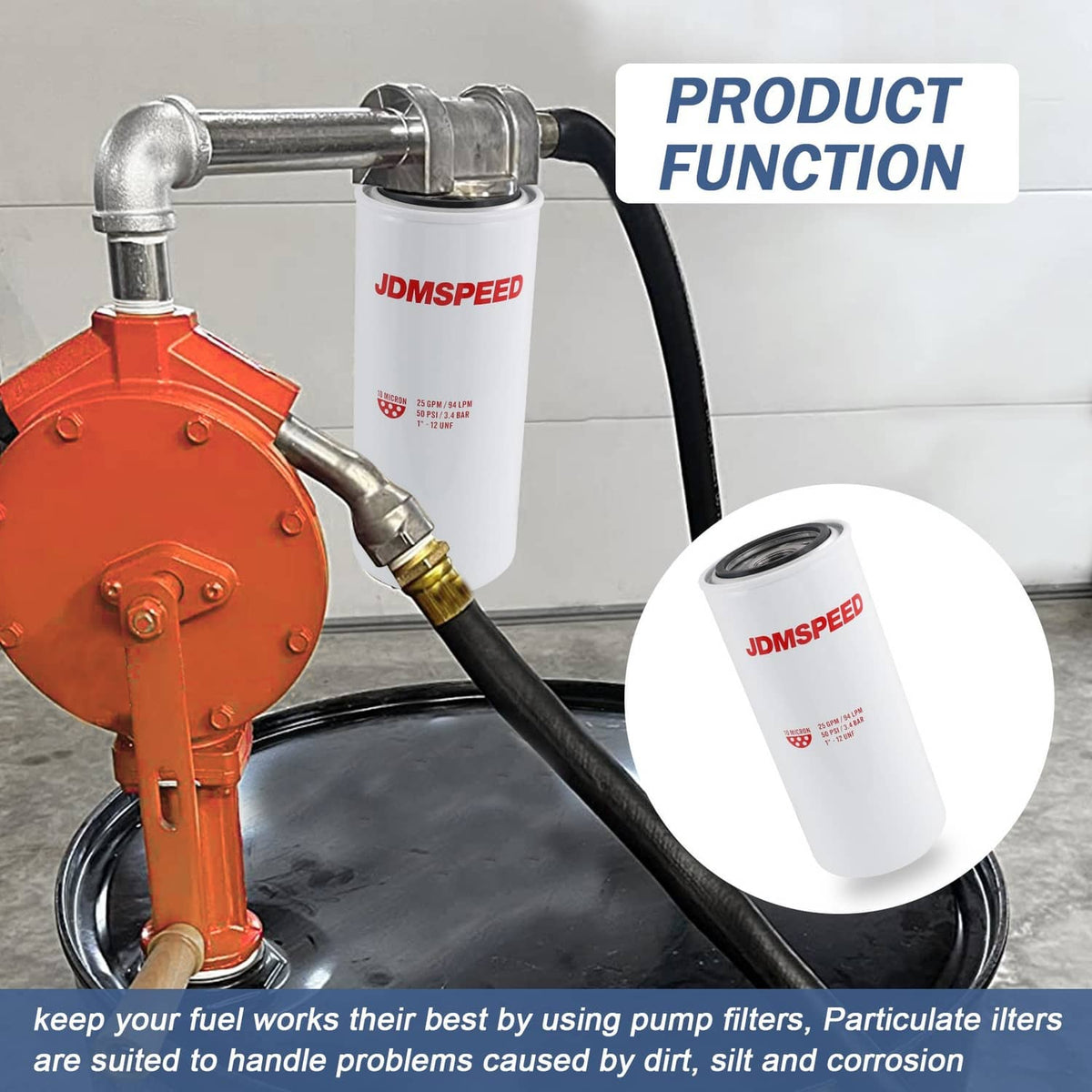Solidspare Fill-Rite F1810PM0 18 GPM 1-12UN 50PSI Particulate Spin On Fuel Filter 10 Micron