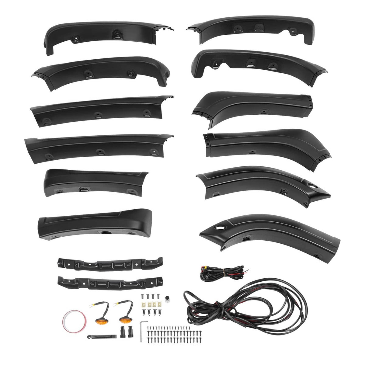 Solid Spare Plastic Set Of Fender Flares Black Kit Front Rear Fits Toyota Tundra 2014-2021
