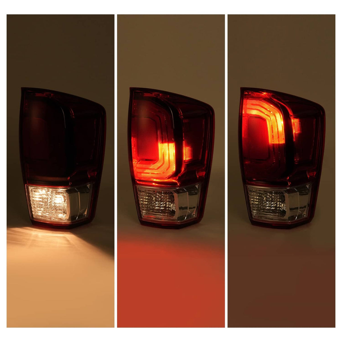 Solid Spare For Toyota Tacoma TRD 2016-2023 Pair Tail Lights Brake Lamp Turn Signal w/Bulb