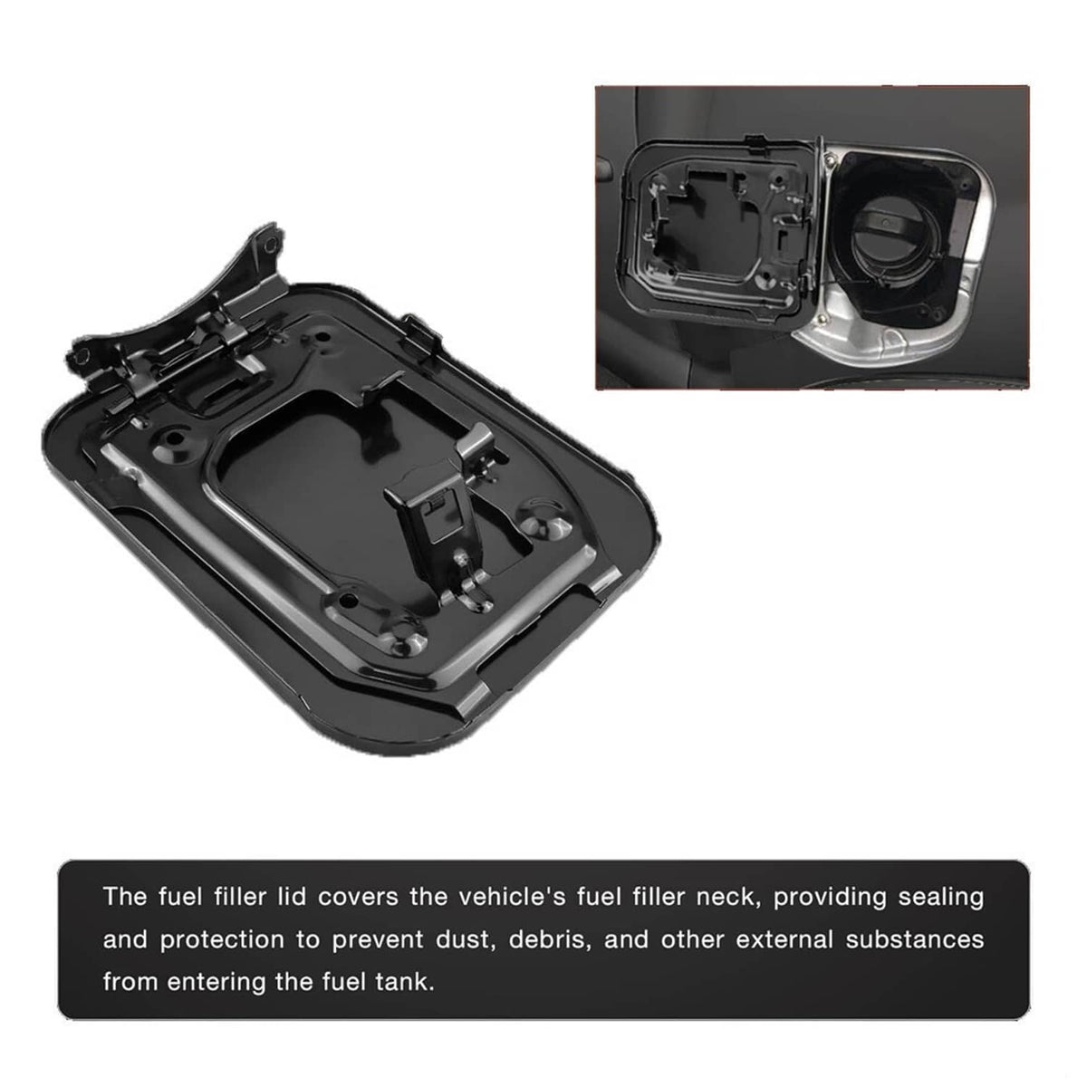 Solidspare Black Gas Lid Door Fuel Door 77350-08020 For 2011-2020 Toyota Sienna 2.7L 3.5L