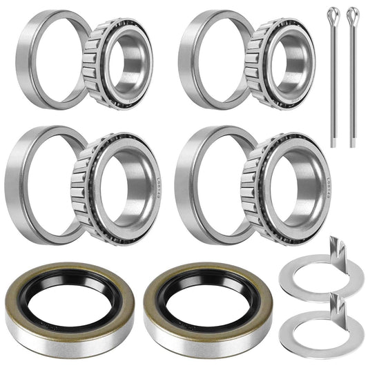 Solidspare 2Pcs Trailer Hub Race & Bearings Kits L44649/L44610, L68149/L68111 For 3500#Axle