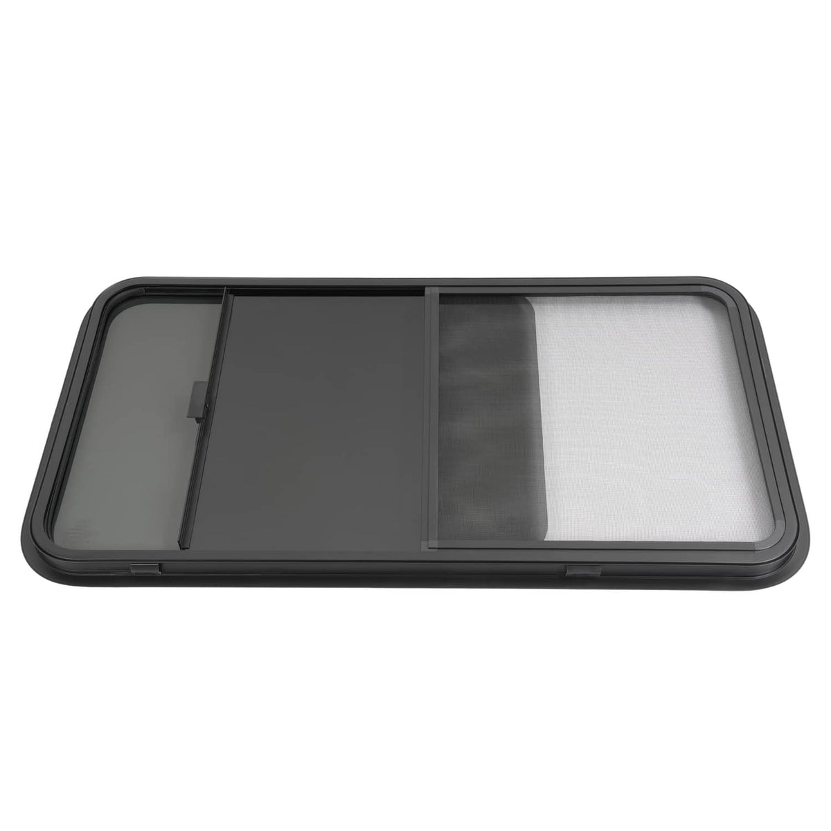 Solidspare For Camper RV Window 42" W X 22" H Teardrop Horizontal Sliding Glass W/ Trim
