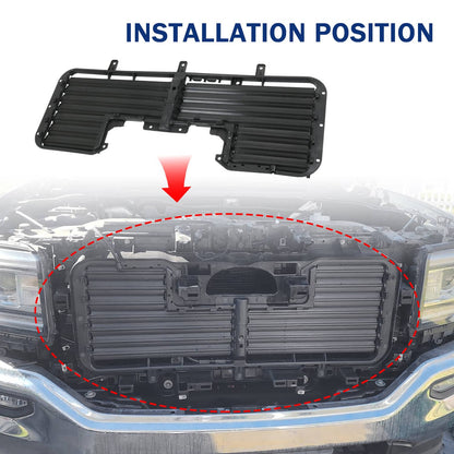 Solidspare 84363184 Front Radiator Shutter w/Motor For 17-2019 Silverado 1500 Sierra 1500