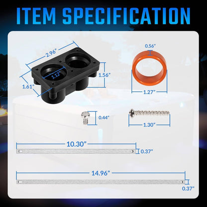 Solidspare 78077 Hot Tub Heater End Cap Kit with Rubber Gaskets, Aluminum Strips & Screws