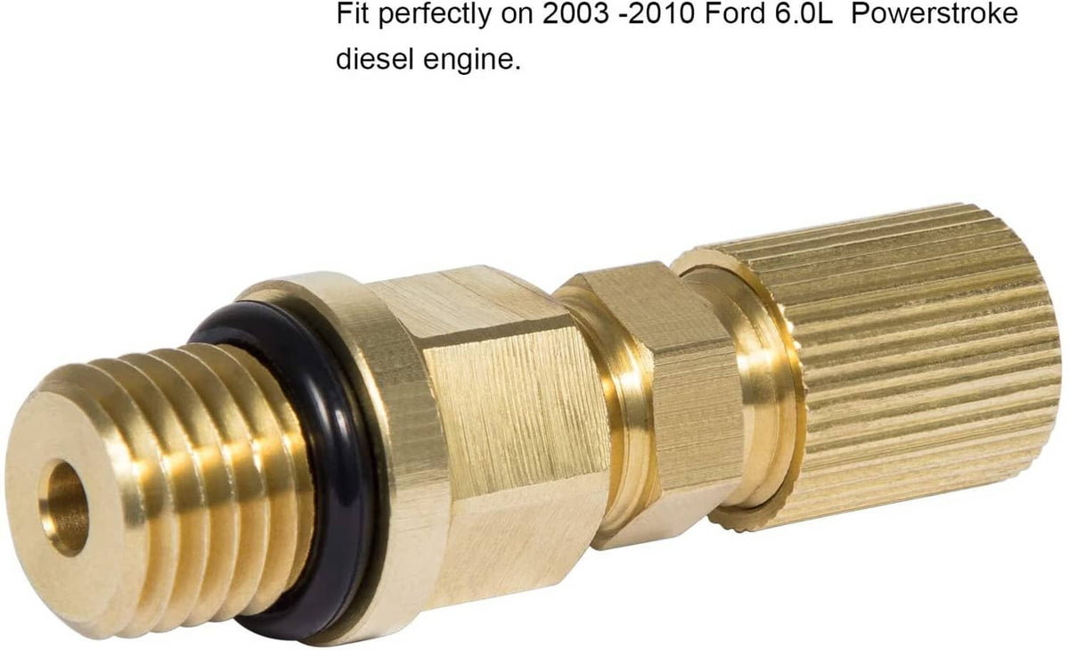 Solid Spare 6.0L Powerstroke Fuel Pressure Test Fitting Adapter for 2003-2010 Ford Diesel