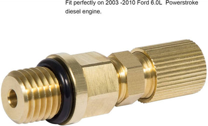 Solid Spare 6.0L Powerstroke Fuel Pressure Test Fitting Adapter for 2003-2010 Ford Diesel