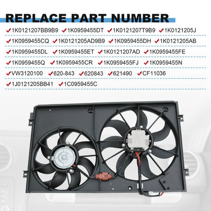 Solidspare Radiator Condenser Fan For Volkswagen Jetta Beetle 2.0L 2.5L L4 L5 VW3120100