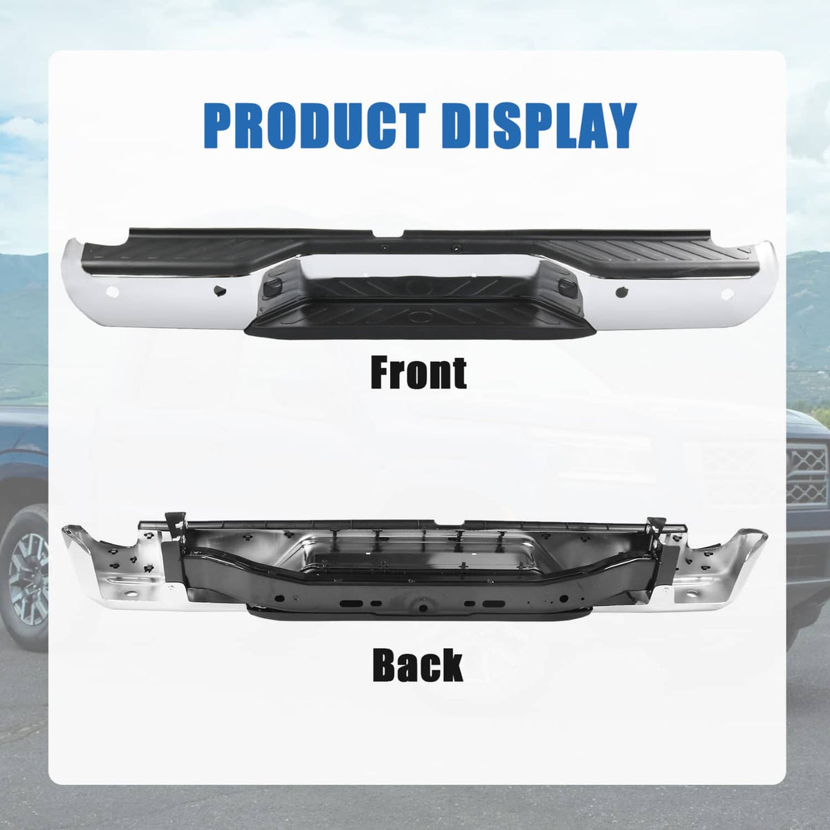 Solidspare Chrome Rear Step Bumper Assembly W/ Sensor Hole For 2005-2021 Nissan Frontier