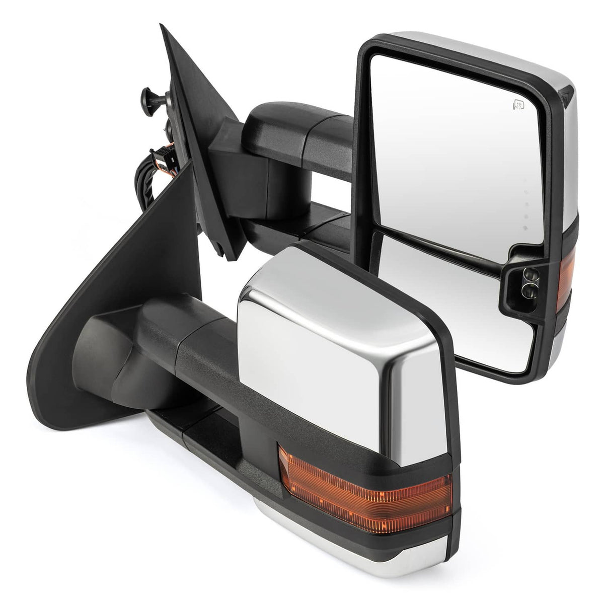 Solidspare Fits for 2014-2018 Chevy Silverado Sierra 1500 Manual Heated Towing Mirrors Pair