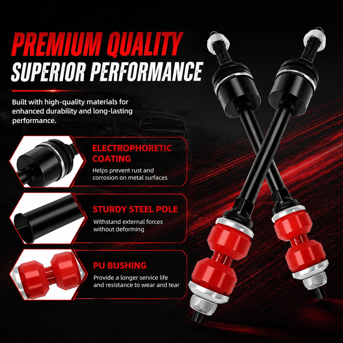 Solidspare New Front Stabilizer Bar Kit & K80894 Sway Bar Front Sway Bar & Links 55398938AC