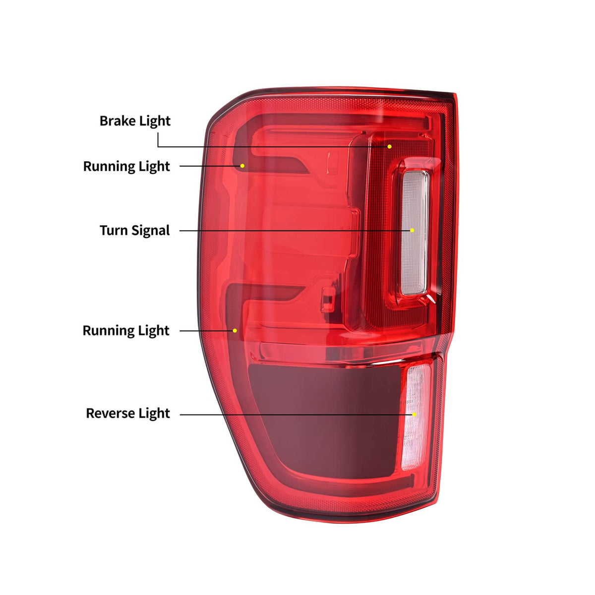 Solid Spare LED Tail Lights Tail Lamps w/Blind Spot For Ford Ranger 2019 2020 2021 2022 2023