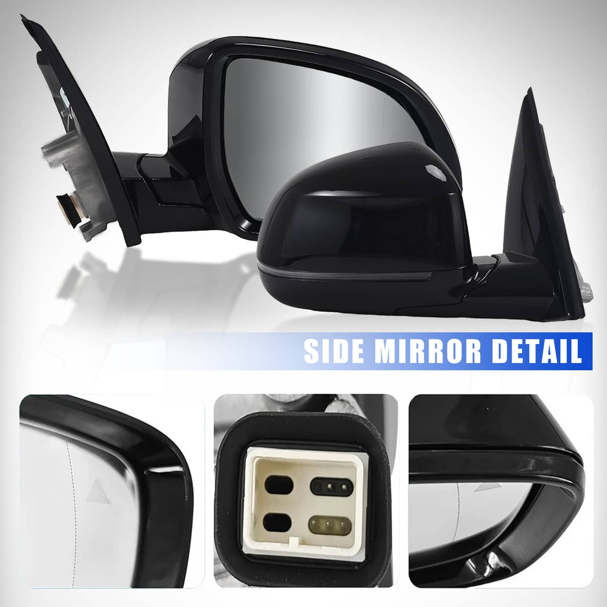 Solidspare New Passenger Side Mirror w/ Blind Spot For 2019-2023 BMW 320i 330i 330e Black