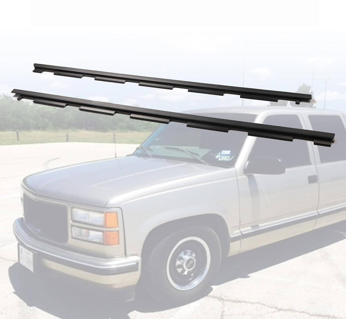 Solidspare 2Psc Outer Front Window Sweep Weatherstrip Seal Set for Chevy GMC Pickup Truck