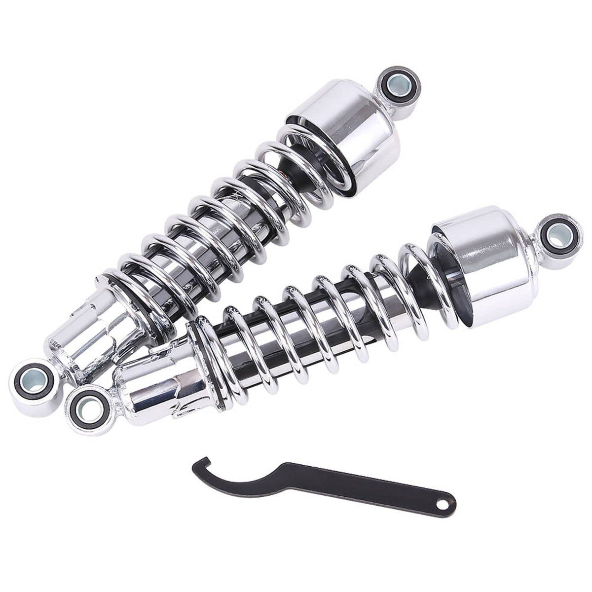 Solidspare Chrome 11.75" Rear Shocks For 1998-2019 Harley Road King Classic FLHRC Sportster