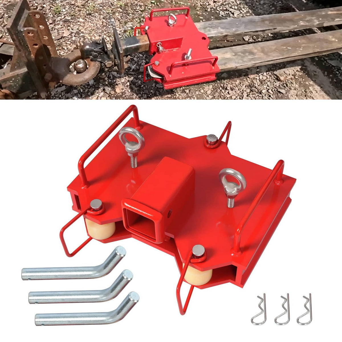 Solidspare Forklift Trailer Hitch Receiver 2'' Tow Hitch Attachments for Dual Pallet Fork