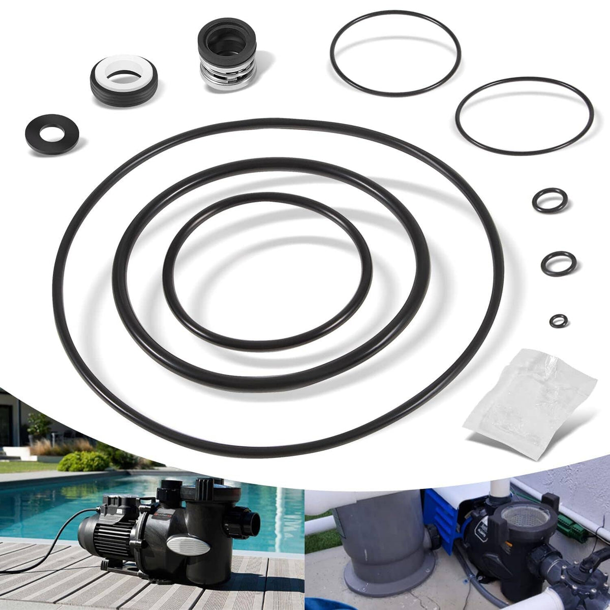 Solid Spare O-Ring Rebuild Repair Kit for Jandy Zodiac FHPF FHPM FloPro &VS FloPro Pool Pump