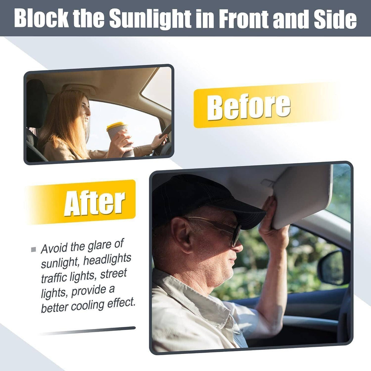 Solidspare Pair Sun Visor Left & Right Side Without Sunroof Gray For Toyota Camry 2007-2011