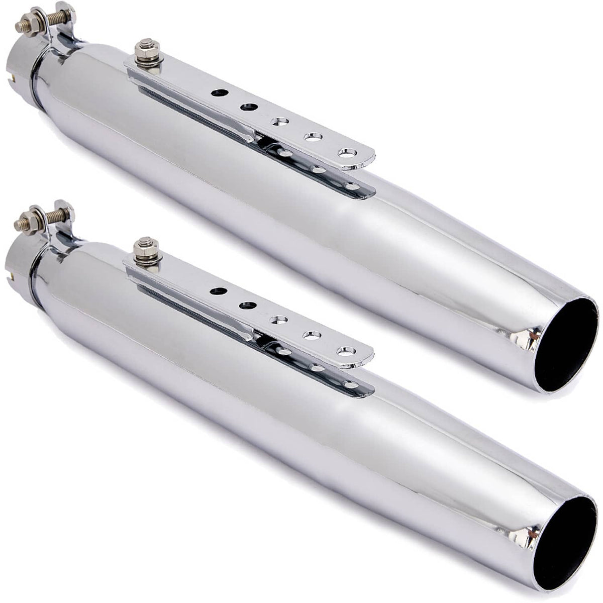 Solidspare LH&RH Motorcycle Exhaust Muffler Pipe Removable Silencers for Cafe Racer Bobber