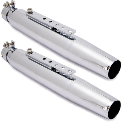 Solidspare LH&RH Motorcycle Exhaust Muffler Pipe Removable Silencers for Cafe Racer Bobber