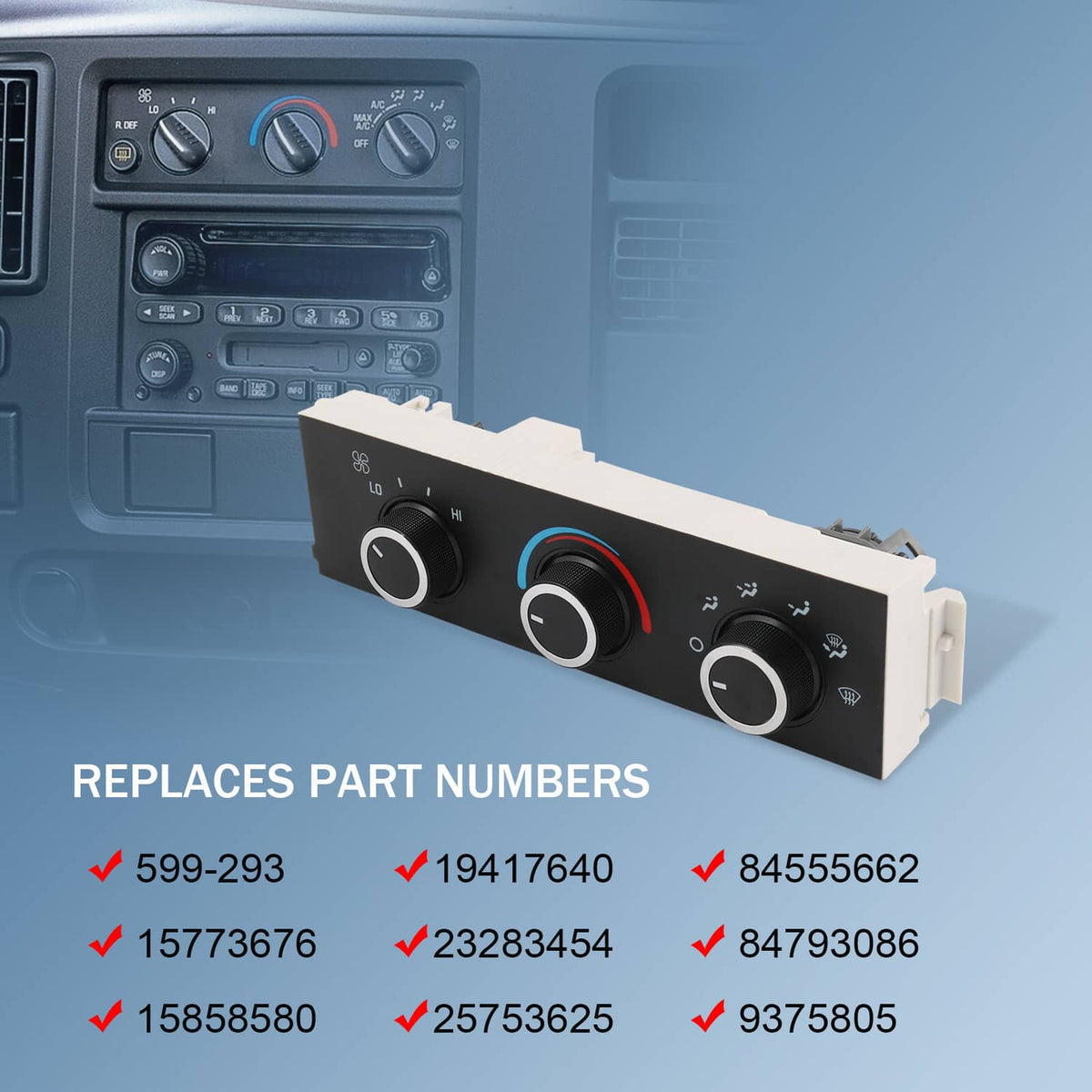 Solidspare AC Delco Climate Control Unit 84793086 For Chevy Express Van SaVana 3500 2500