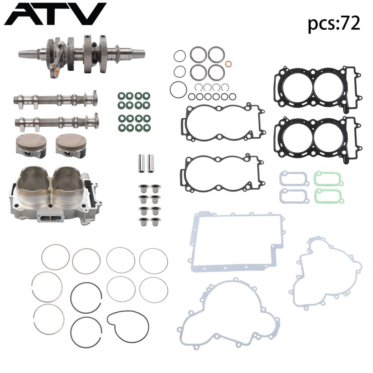 Solidspare Crankshaft Camshaft Cylinder Kit 3022278 For Polaris RZR 900 XP 2013-2014 93mm