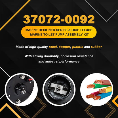 Solidspare Replace 37072-0092 Motor Pump 12V Quiet Flush & Designer Series Electric Toilets
